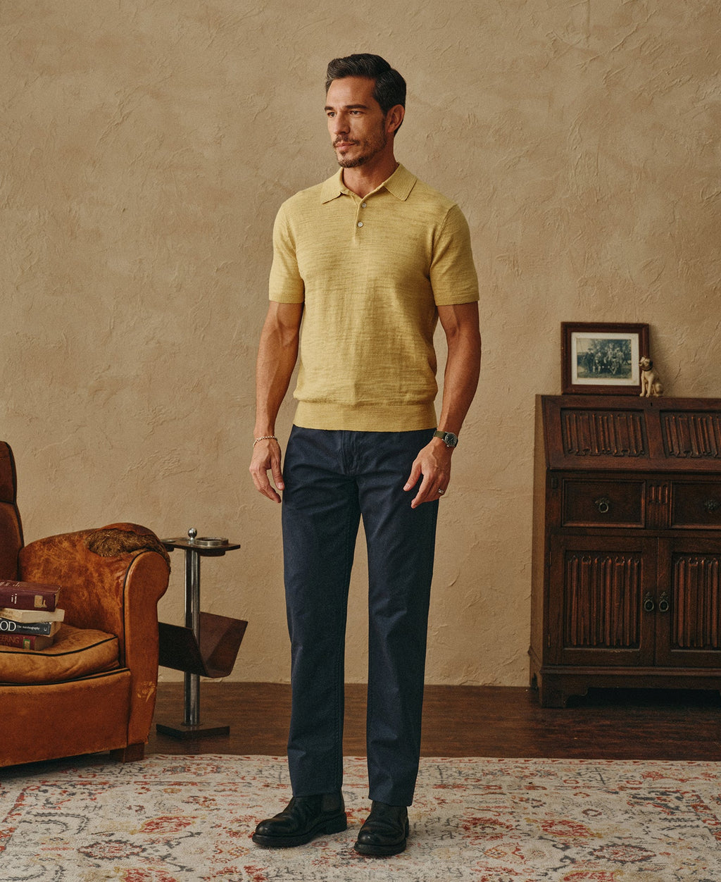 Lightweight Slub Cotton Knit Polo