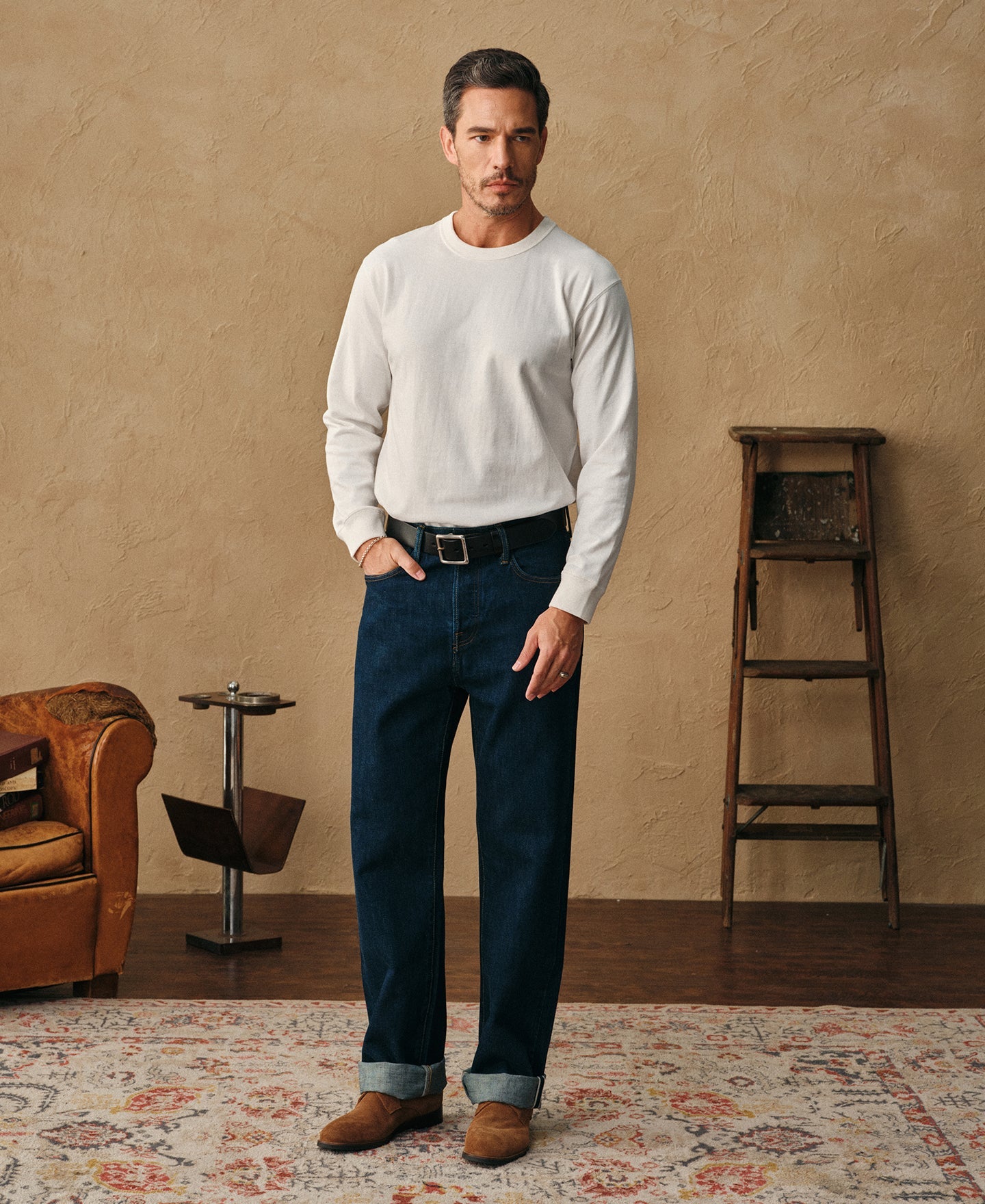 Loopwheel Long Sleeve Cotton T-Shirt