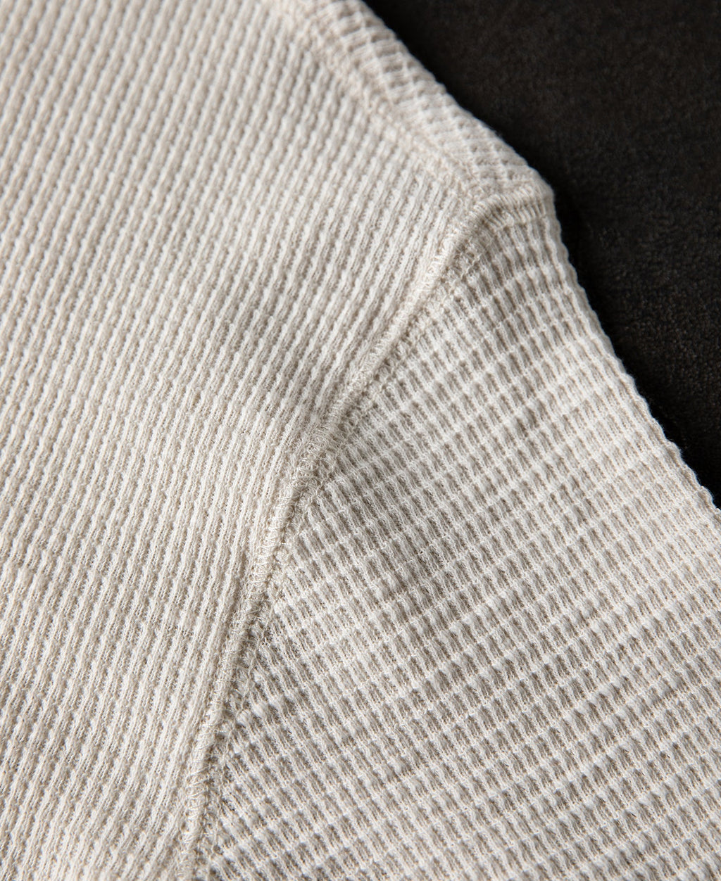 Honeycomb Waffle Knit Henley Long Sleeve T-Shirt