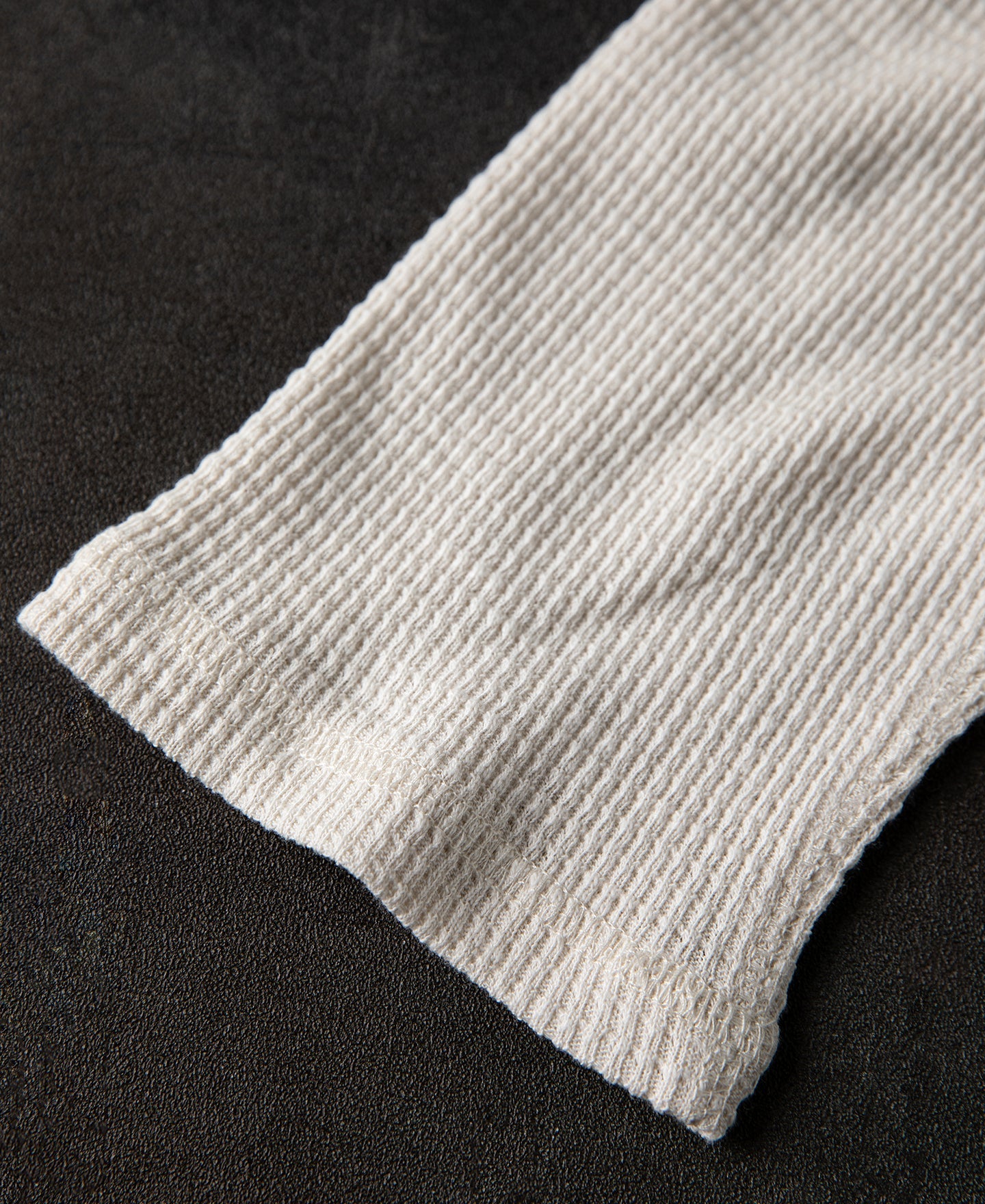 Honeycomb Waffle Knit Henley Long Sleeve T-Shirt