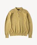 Slub Cotton Long Sleeve Knit Polo